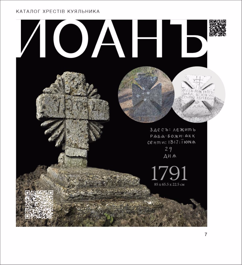 Page of the Kuialnyk crosses catalogue with the 1791 cross